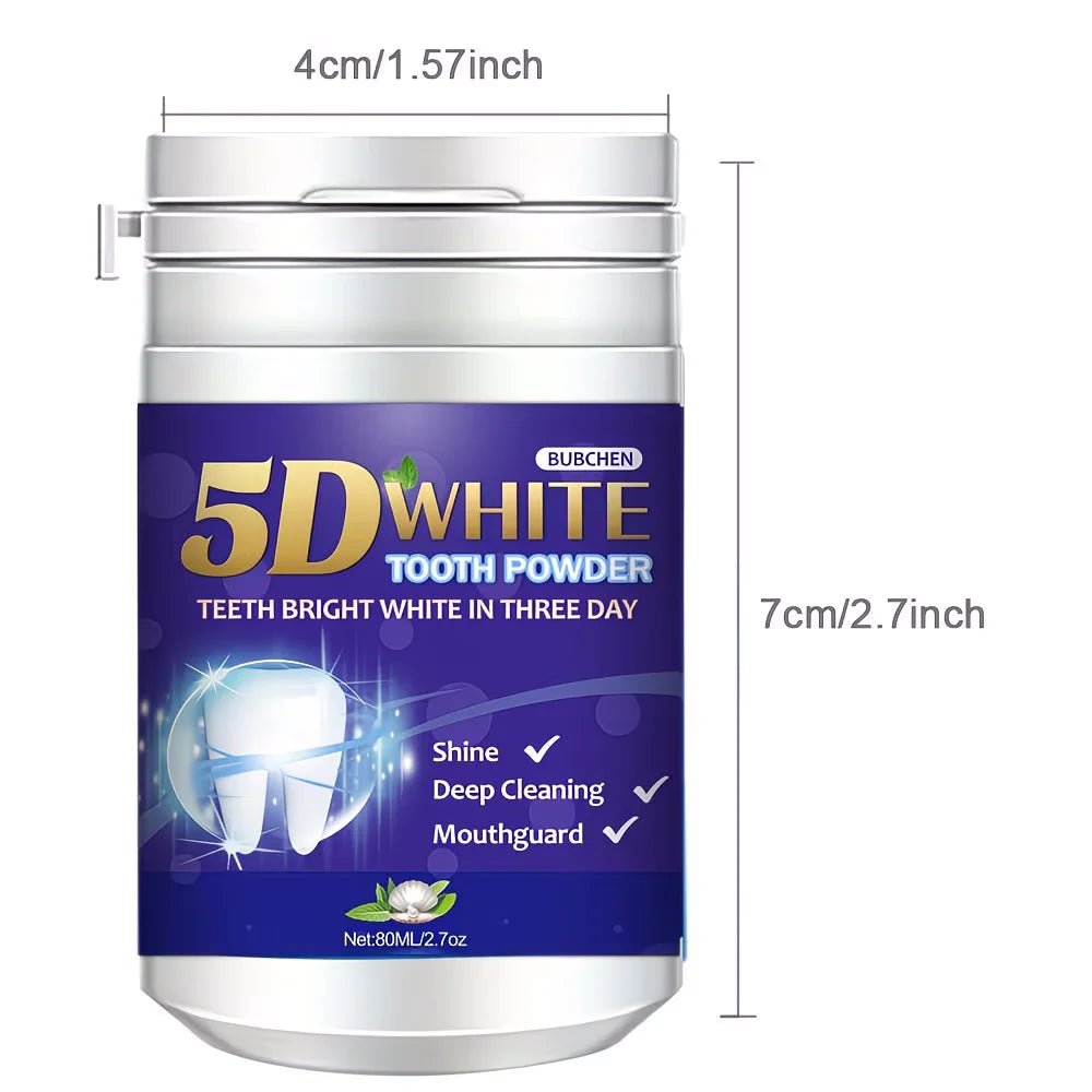 20% OFF 5D Teeth Whitening Powder With Fresh Mint Flavor - C0D + Free Delivery!