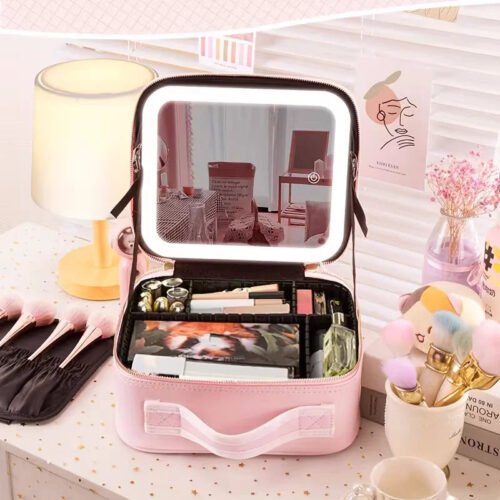 50% Off Travel Makeup Bag with LED Lighted Mirror - COD + Free Delivery