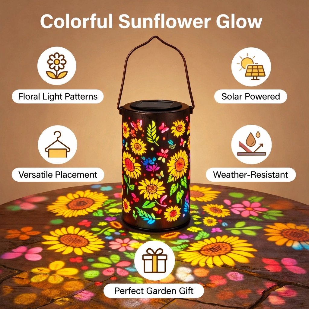 🔥SPECIAL OFFER 49% DISCOUNT-🌞Colorful solar garden lantern with sunflower design - Image 3